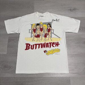 Beavis and Butthead “BUTTWATCH” 1996 MTV White Unisex Tshirt 231